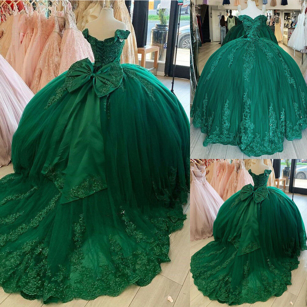 

Classy Green Lace Quinceanera Dresses 2023 Puffy Tulle Ball Gown Meninas de 15 Anos Porno Sweet 15 Birthday Party Wear With Bow Elegant Prom Dress Vestidos De XV Anos, Champagne