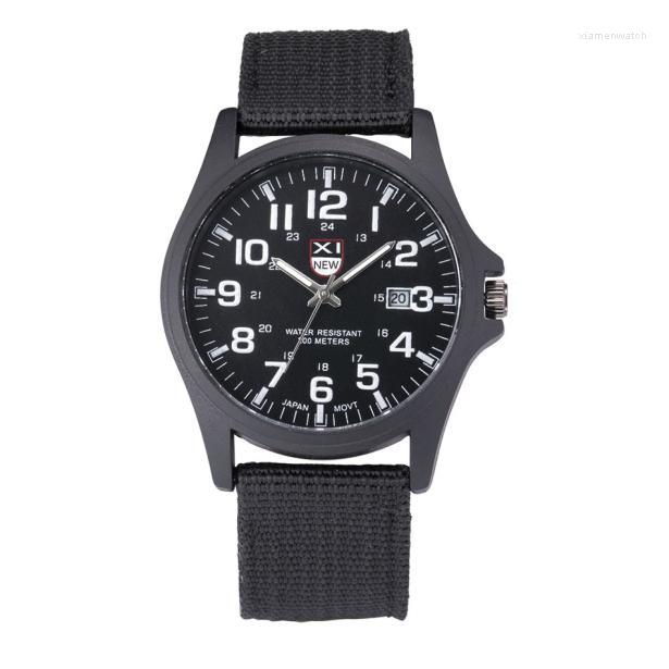 

Wristwatches Fashion XI Watches Men Sports Canvas Strap Military Quartz Horloge Heren Erkek Kol Saat 2023, 162228brown