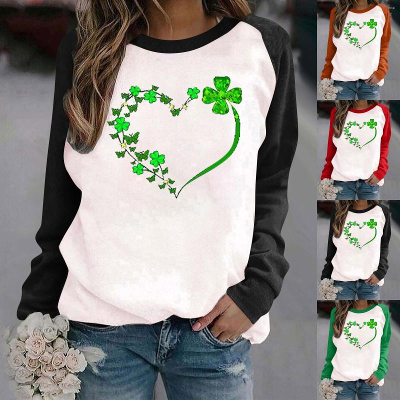 

Women's Blouses Leaf Print St. Patrick's Day Streetwear Women Y2k Harajuku Tops For Work Business Casual Roupa, Black