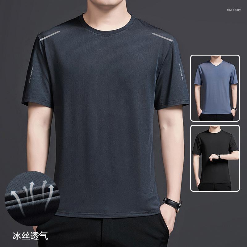

Men's T Shirts 2023 Men's Ice Silk T-shirt Summer Thin Sports Short Sleeve, Black
