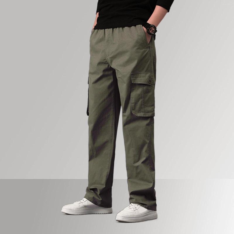 

Men's Pants Mens Fashion Solid Loose Cotton Pocket Lace Up Overall Boy, Black