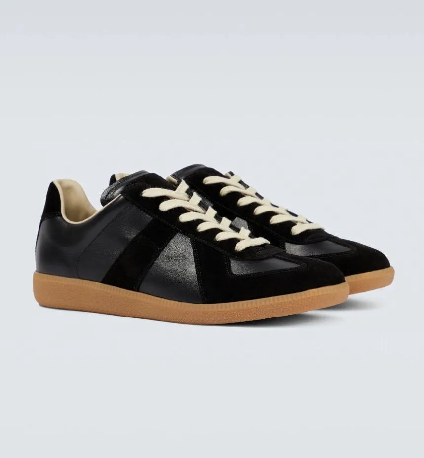 Casual Black white genuine leahter shoes Retro sneakers for Men's Low tops skate Walking Top Design Rubber nappa leathers mens outdoor light