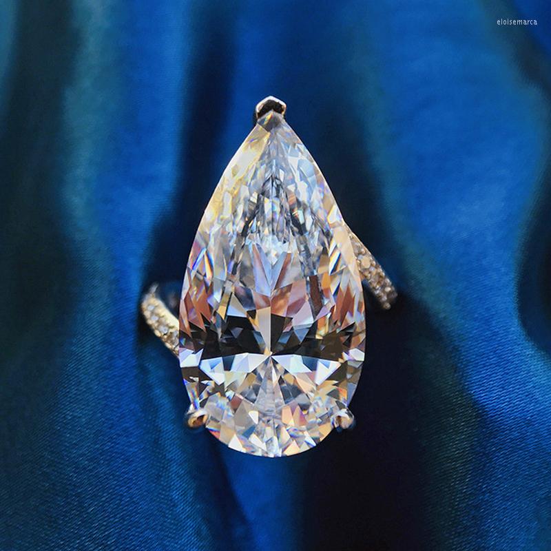 

Cluster Rings Fashion S925 Silver Imitation High Carbon Diamond Ring 12 22 Proposal Wedding