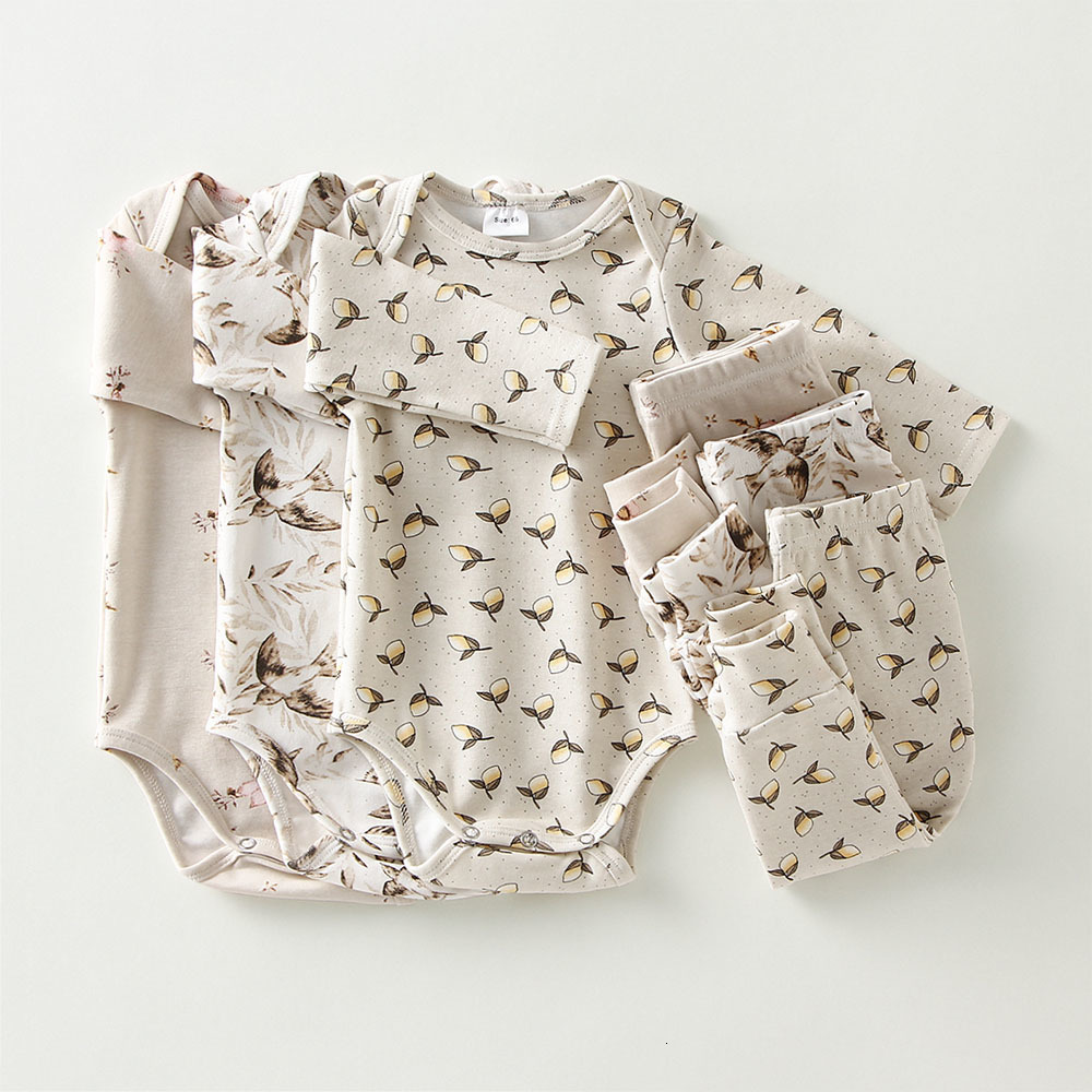 

Pajamas 024M born Baby Boy Girl Clothes Set Spring 2Pcs Clothing Sets 230217, Sets 5