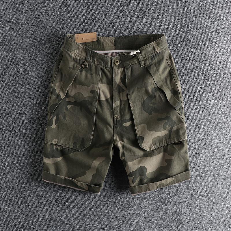 

Men's Shorts 2023 Personalized Large Pocket Work Clothes Casual Men's Fashion Youth Pants 946, Army green