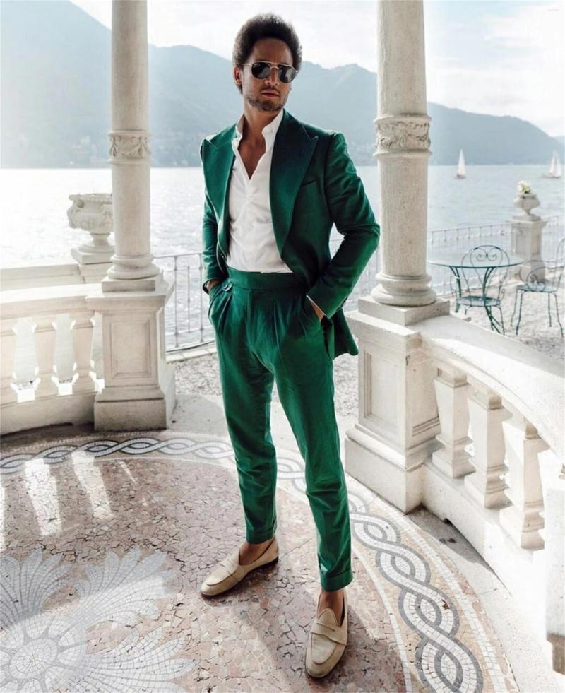 

Men's Suits Summer Beach Green Men Costume Homme Marrige Slim Fit Prom Wedding Groom Terno Masculino Blazer 2 Pcs (Jacket Pants), Beige