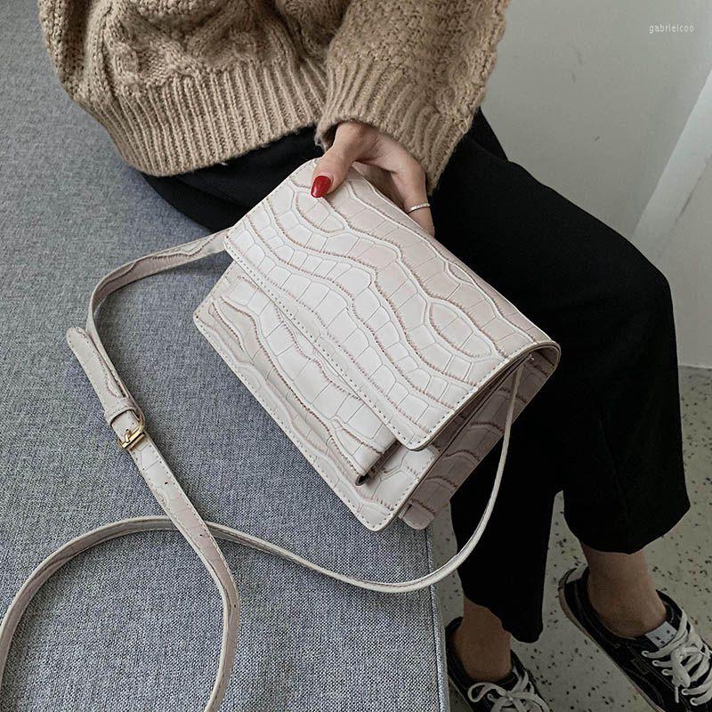 

Evening Bags Stone Pattern PU Leather Crossbody For Women 2023 Spring Fashion Shoulder Simple Bag Lady Travel Handbags S2203, Beige