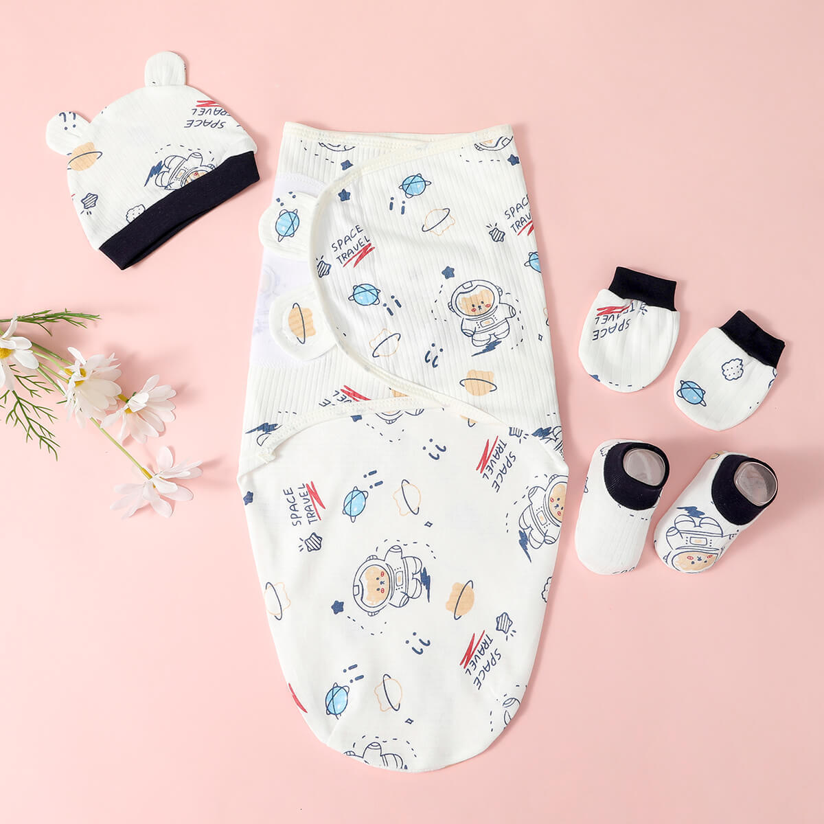 

Sleeping Bags hibobi 4pcs Baby Cartoon Printed Bag Hat Gloves Shoes 230216