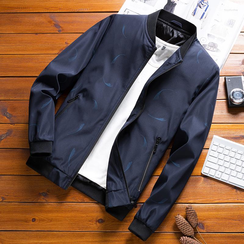 

Men's Jackets 2023 Men's Bomber Jacket Printed Slim Fit Windbreaker Men Coat Streetwear Spring Autumn Thin Baseball Mens Outerwear, Blue