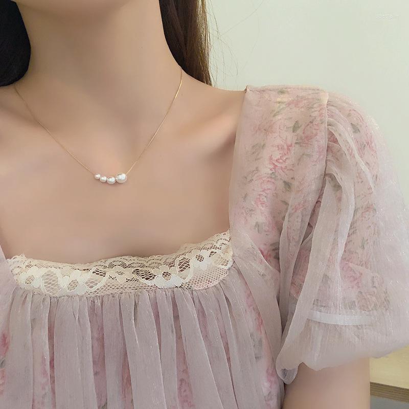 

Choker Temperament Female Simple Imitation Pearl Necklace Jewelry Fashion Korean Sweet Girl Women's Accessories Clavicle Chain
