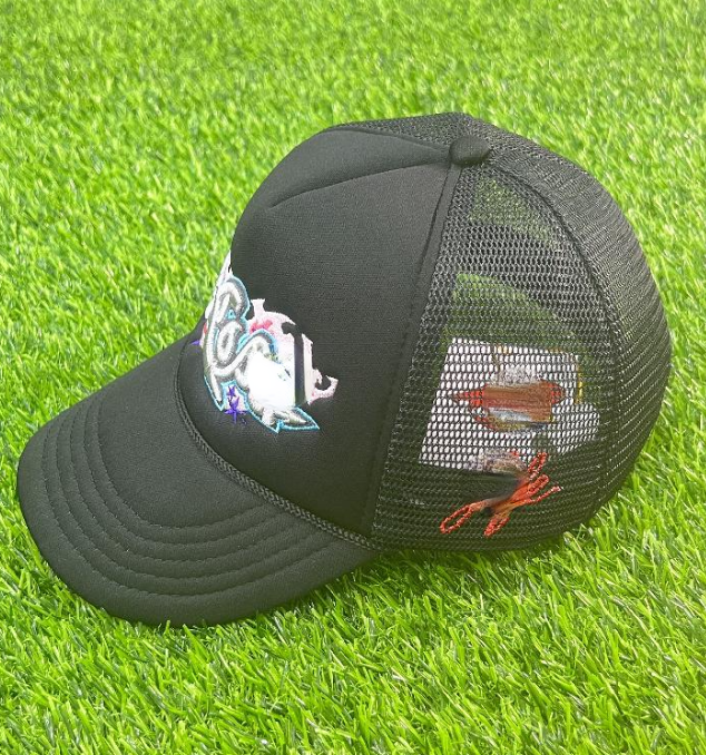 

Ball Caps for Men and Women Letters Embroidery SUNRISE TRUCKER HAT Mesh Breathable Baseball Cap, Black