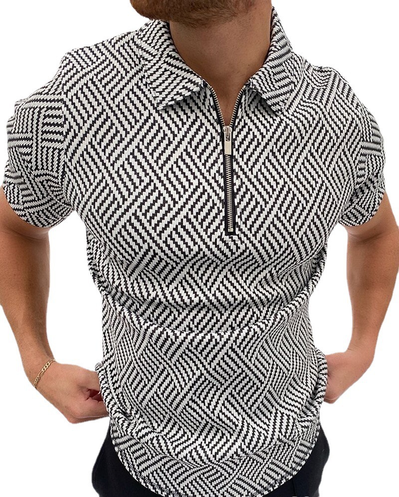 

2023 summer T-shirt multiple patterns 3Dpolo shirt Men's casual zipper shirt short-sleeved shirt