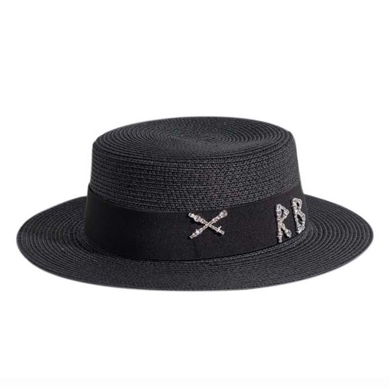 

Wide Brim Hats Fibonacci Summer Straw For Women Black Fedora Beach Hat Ribbon Rhinestone Letters Sun Boater Trilby Cap, Orange
