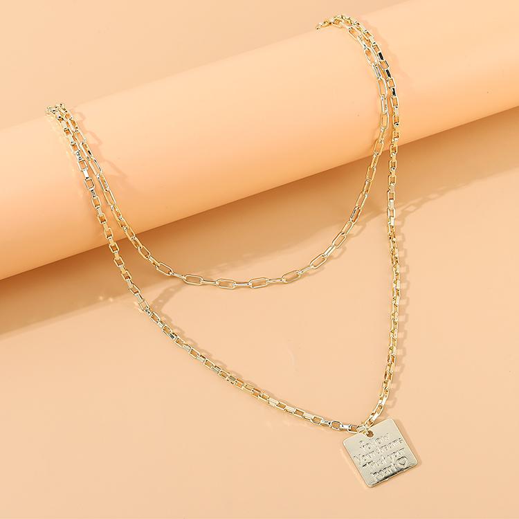 

Pendant Necklaces Fashion Retro Geometric Collar Double Chains Leather Simple Choker Heart Necklace Gift For Women Girl 142727Pendant