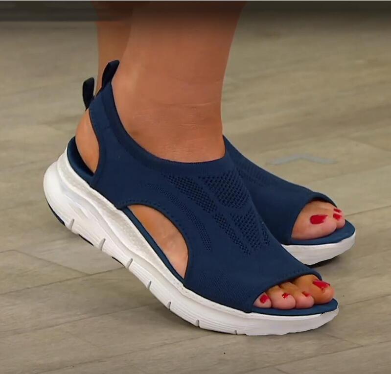 

Sandals Women Summer Mesh Ladies Wedges Outdoor Shallow Platform Shoes Female Slip-On Light Comfort Plus Size, Beige