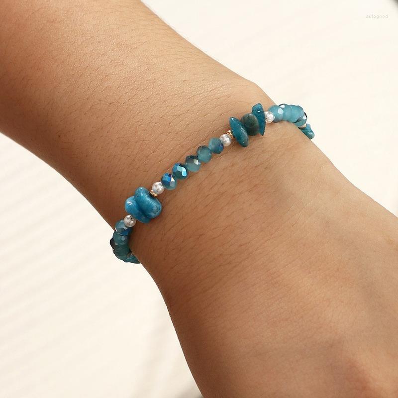 

Strand Trendy Crystal Natural Stone Beaded Bracelet Women Beach Fashion Boho Jewelry Adjustable Friendship Bracelets Gift Wholesale