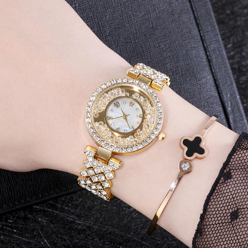 

Wristwatches Women's Watches Famous Luxury Brands Women Watch Fashion Rhinestone Stainless Steel Quartz Ladies Reloj MujerWristwatch, Gold