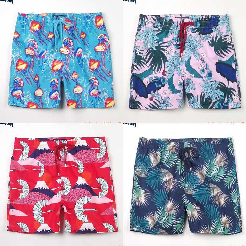 

beach shorts swim swimwear summer clothing drawstring men vilebrequin mens bermuda short turtles embroidery newest Quick drying fashion style Floral pants, Vq331