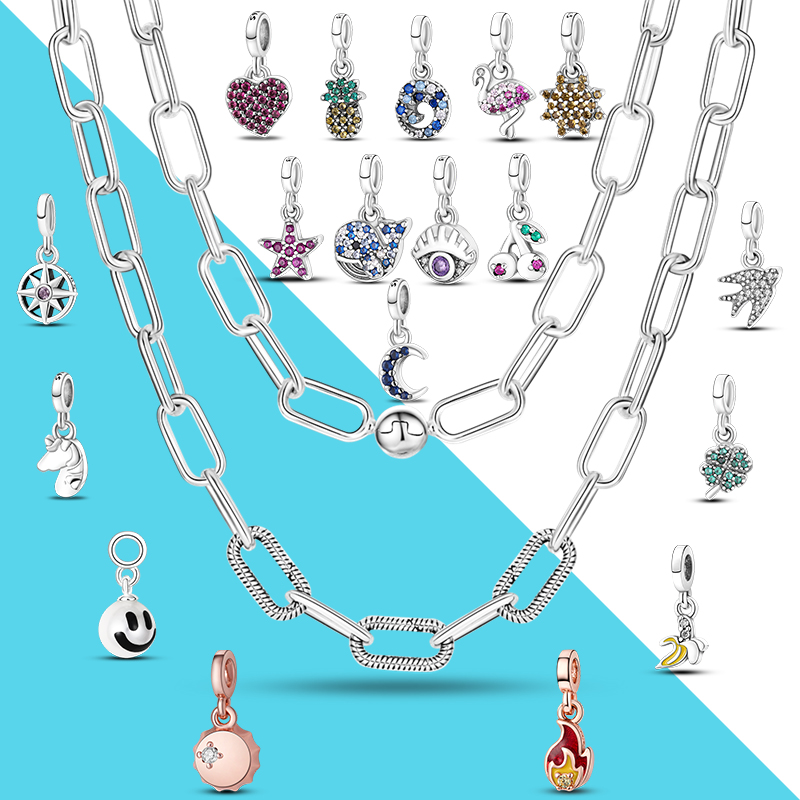 Perles de charme en argent sterling 925 adaptées aux bracelets et aux bracelets, exclusives aux cadeaux pour femmes