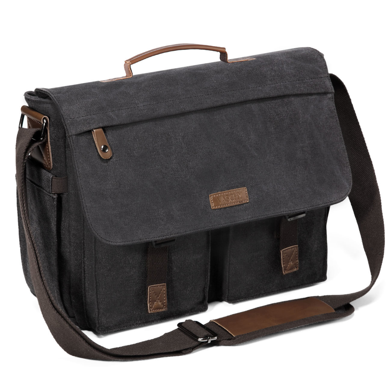 

Briefcases VASCHY Vintage Water Resistant Canvas Briefcase 14 Inch Laptop Messenger Bag for Men 230217, 14inch-gray