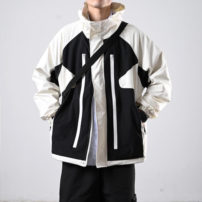 

Men' Jackets 2023 Autumn Winter Men Splice Fashion Outdoor Loose Hooded Cargo Jacket Cityboy Waterproof Windbreaker Coat Male Overcoat, Green
