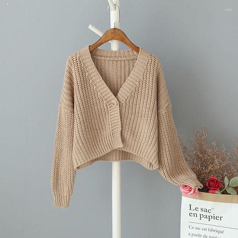 

Women's Knits Women Autumn Winter Loose Sweater Cardigan Chunky Knitted Comfy Long Sleeve Button Front Solid Color Cropped Jacket Coat, Pink