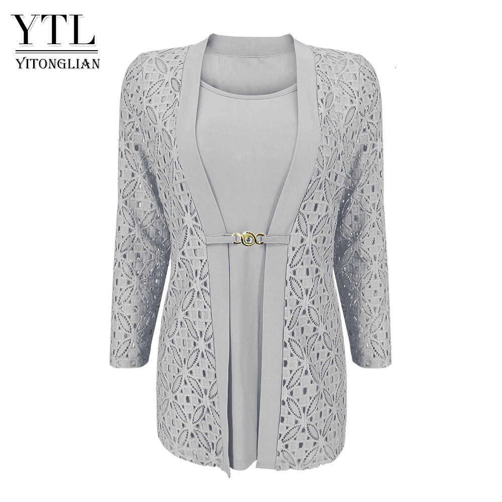 

Women's Blouses Shirts YTL Woman Elegant Long Sleeve Hollow Crochet Plus Size Blouse Shirt Autumn Winter Tops for Work Office H384B 230217, Wine red