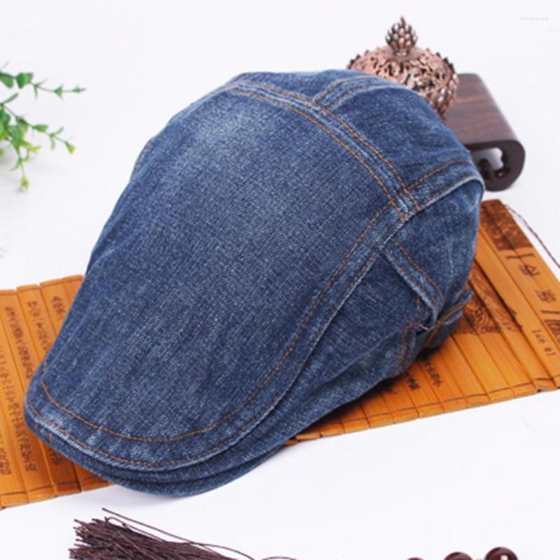 

Berets Great Sboy Caps Pure Color Portable Autumn Narrow Brim, Blue