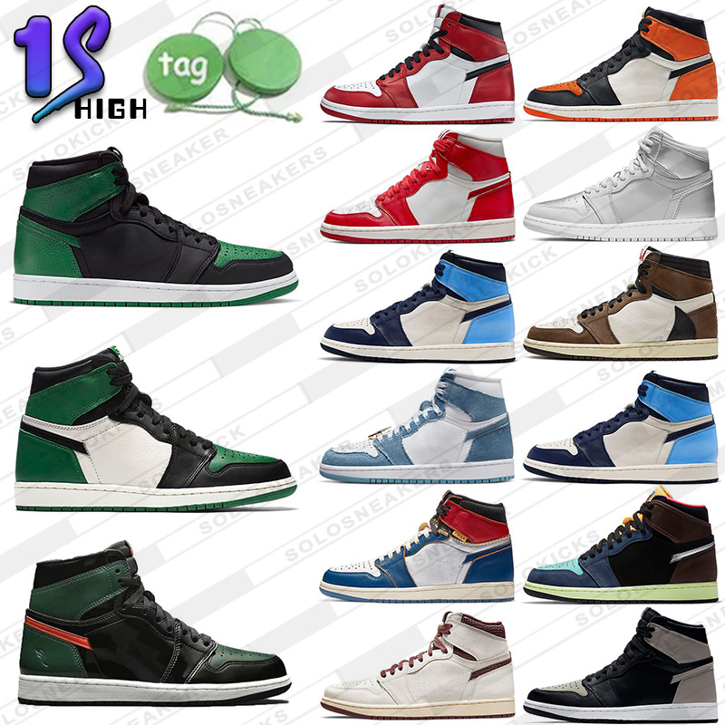 

Jumpman 1s 2023 Basketball shoes University Blue Dark Mocha UNC Light Smoke Grey Hyper Chicago bred royal Silver Toe Shadow Twist men women, 16