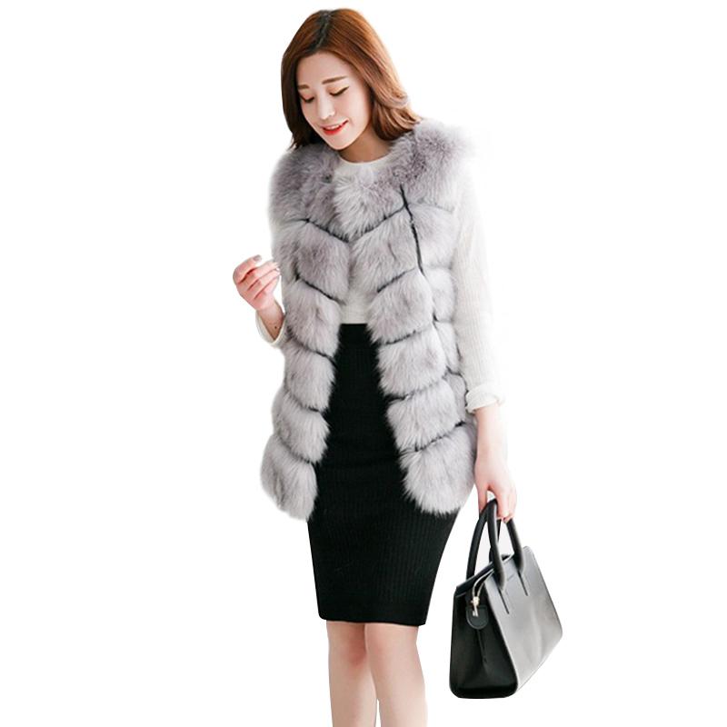 

Women' Leather & Faux Fur Coat Winter Warm Vest Fashion Women Long Jacket Plus Size -3XL, Pink