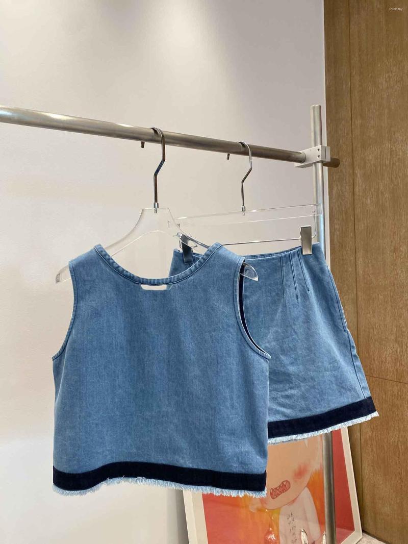 

Work Dresses Before And After The Two Wear Denim Suit Casual Fashion Hundred With Temperament Summer 2023 0722, Blue