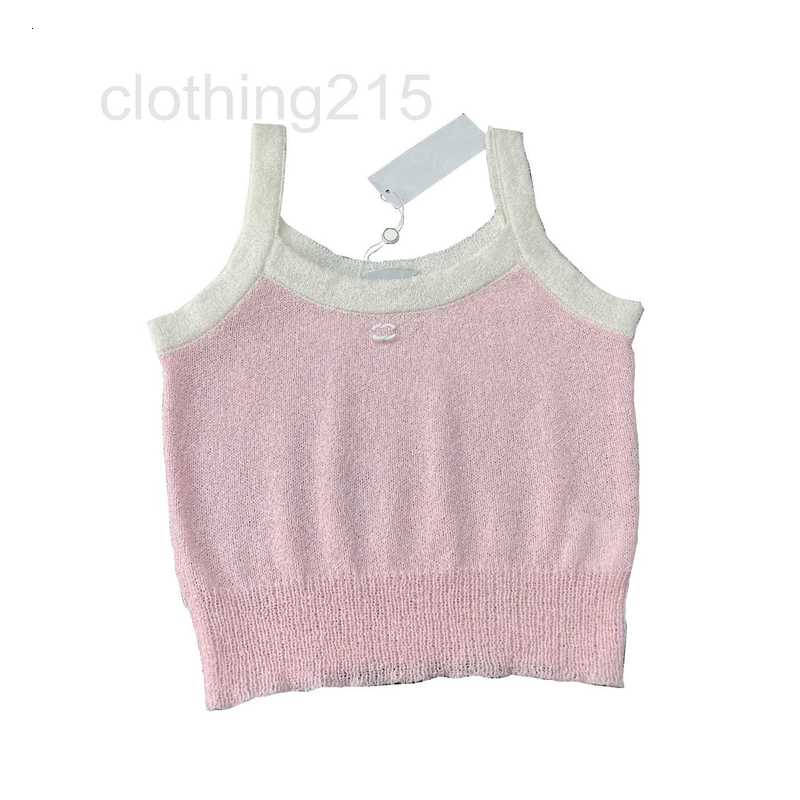 

Women's Tanks & Camis Designer Summer Breathable Knits Tee Women Fashion Crop Top Sexy Sling Vest Knitwear Tops EUWP, White