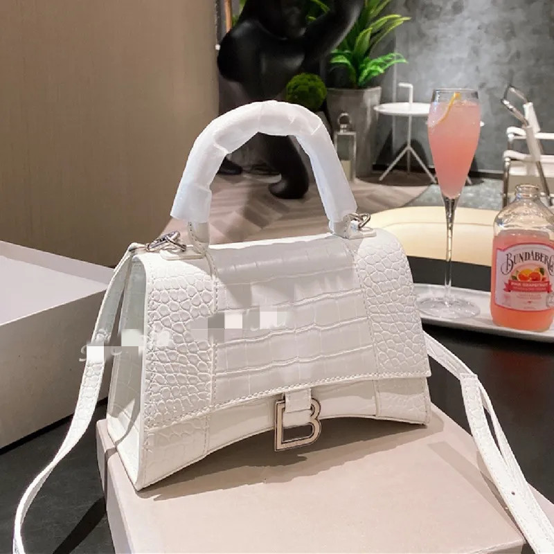 

Crocodile Hourglass Bag Designer Handbag Women's Crocodile Skin Handbag Cross-Body One Shoulder Fashion Handbag Purse Tote Bag Letters 5A 2023, Grey(silver hardware)