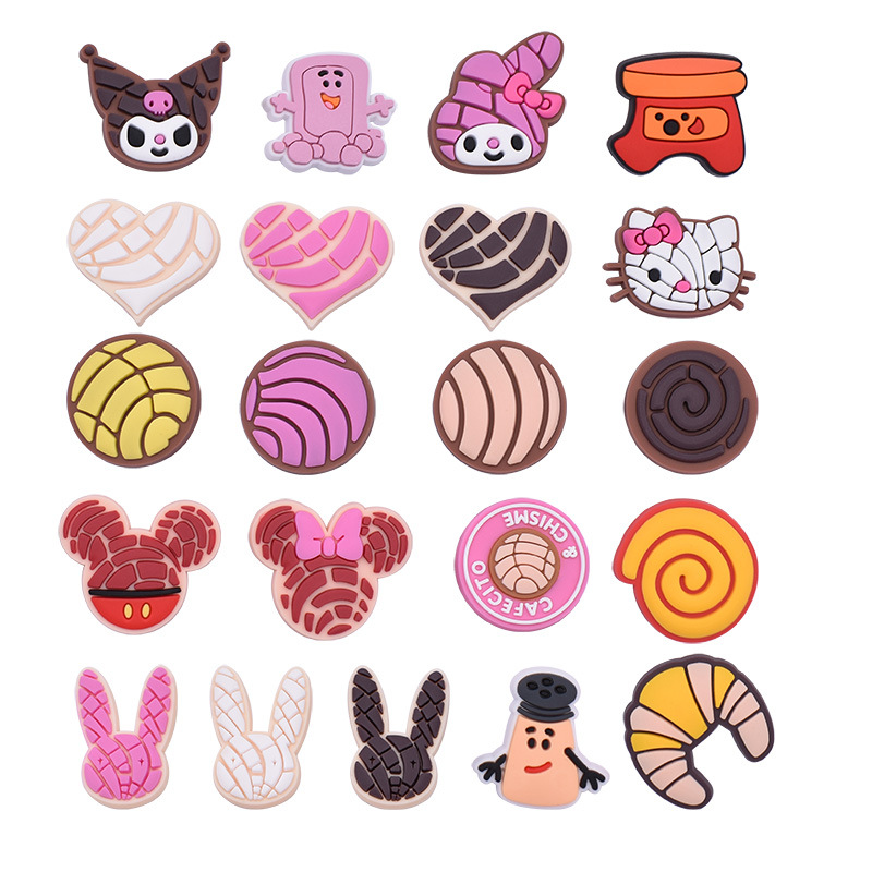 

Anime charms wholesale childhood memories doughnuts melody kuromi mouse funny gift cartoon charms shoe accessories pvc decoration buckle soft, Equally mixed colors