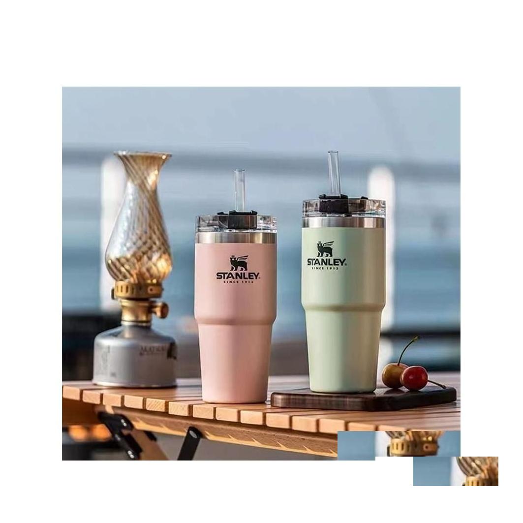 

Water Bottles Stanley St Cup Heat Preservation Couple Simple Stainless Steel Car Large Capacity Male And Female Students P1122 Drop Dhwgd, Purple