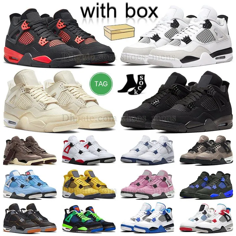 

Jordens j 4s ow sail basketball shoes jumpman 4 midnight navy With Box retro blackcats red and white cement military black-cat yellow thunder j4 pink designer sneakers, J30 orange-metallic 36-47