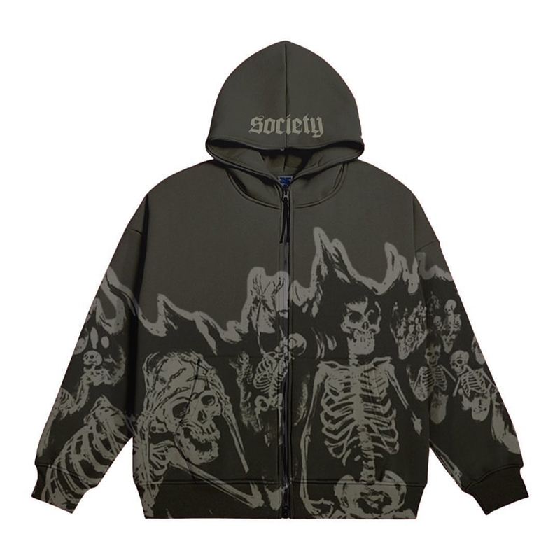 

Mens Hoodies Sweatshirts Streetwear Crewneck skeleton Hoodie Couple style Y2K retro hoodie Zipper Oversized sweatshirt Gothic top 230216, Blue