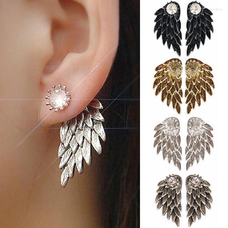

Stud Earrings Vintage Coll Stereo Angel Wing Feather Alloy Piercing Personality
