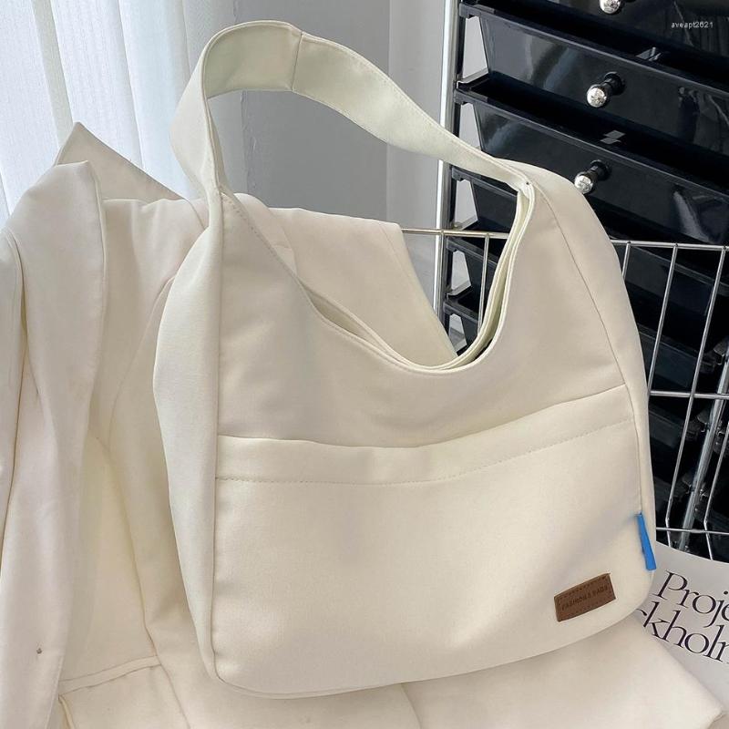 

Evening Bags 2023 Solid Color Women's High Quality Canvas Shopping Bag Large Capacity Shoulder Handbags Trend Female Tote, Black bag