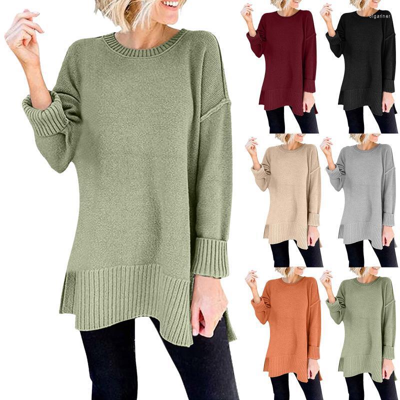 

Women' Sweaters Crewneck Sweater Cold Winter Long Sleeve Solid Green Black Loose Pullovers Jumper Tunic Tops Female Harajuku Knitted Top Ol, Gn