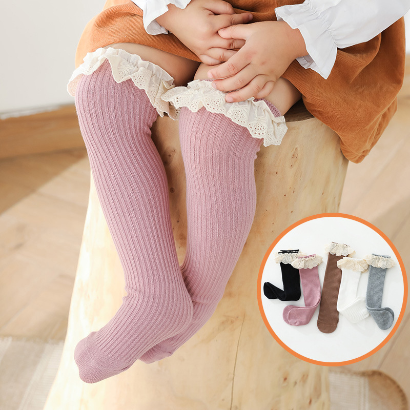 

12 Pairs Toddler Socks Baby Little Girls Frilly Ruffle High Knee F143, 2-4 years
