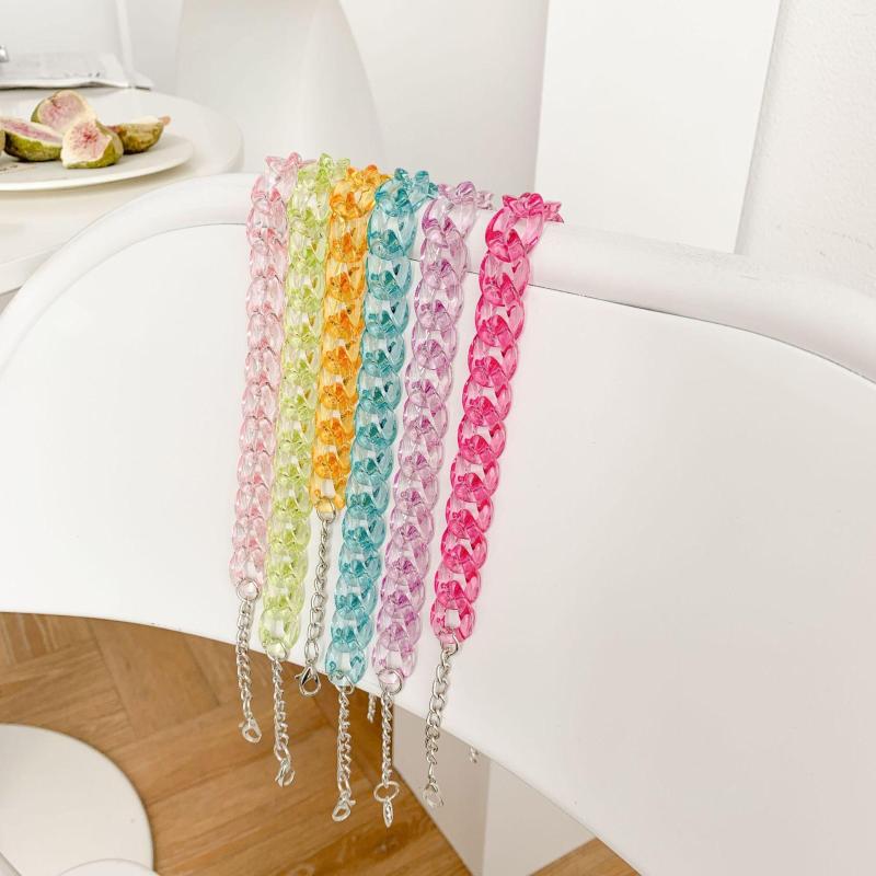 

Chains Statement Acrylic Long Chain Necklaces For Women Boho Colorful Plastic Choker Pendants Fashion Jewelry
