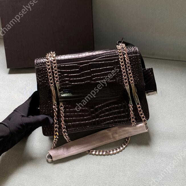 

Leather Shoulder Handbag Woman Bag Women Purse Original box cross body messenger chain lady bags handbags designer alligator2023, With box