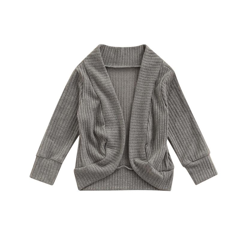 

Jackets Children Girls Long Sleeve Solid Coat Spring Autumn Kids Cardigan Knitted