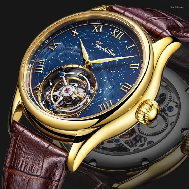 Wristwatches AESOP Real Tourbillon Skeleton Men&#39;s Mechanical Watches 42mm Sapphire Glass Waterproof Manual Movement Man Wristwatch-image-842677832