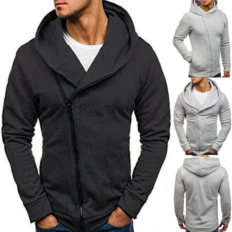 

Men's Hoodies 2023 Brand Men Winter Hooded Sweatshirt Tracksuits Casual Solid Long Sleeve Slim Male Autumn Zipper Homme Outcoat, Gray