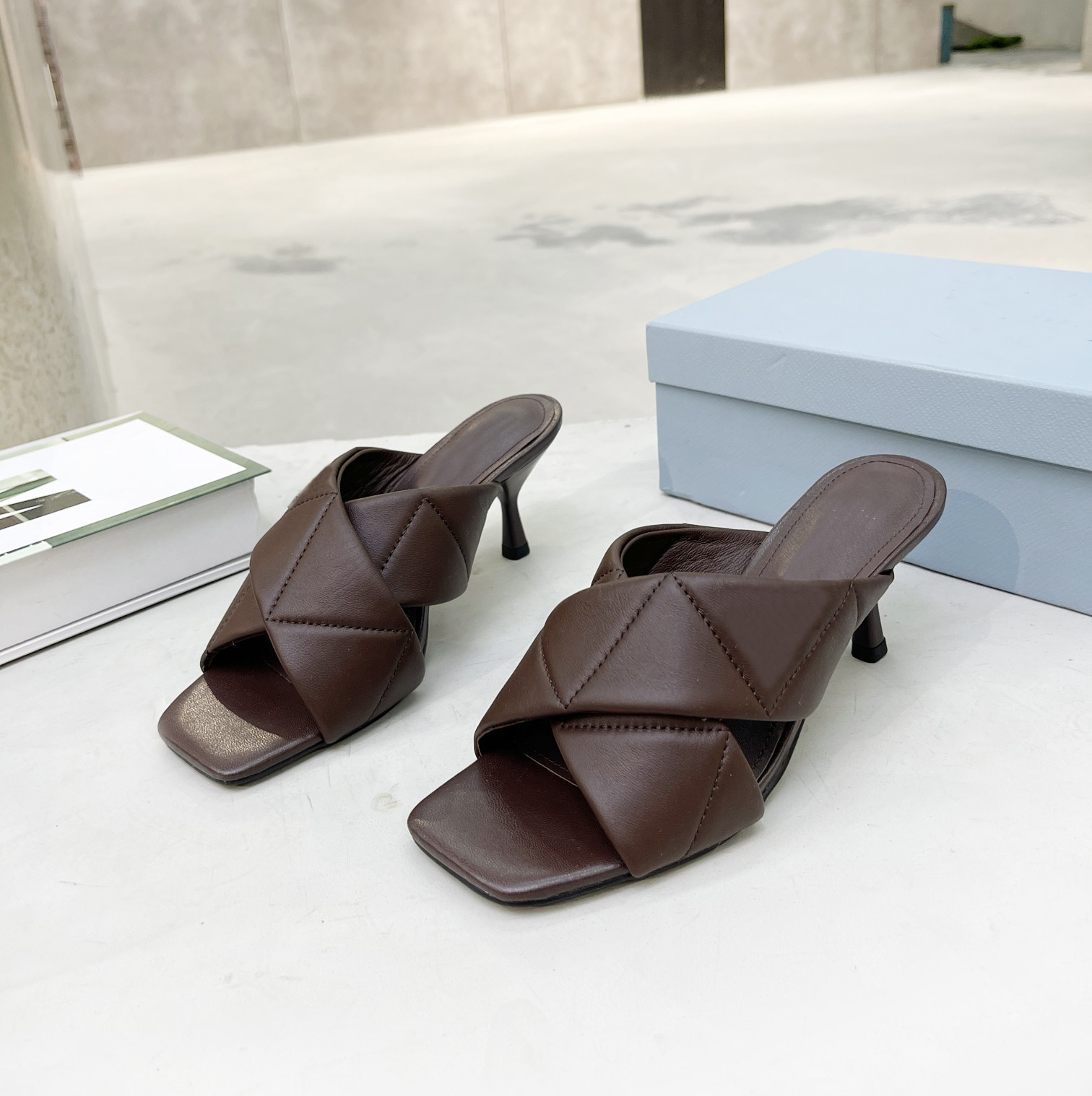 

2023 Women Slippers Summer Sandals Thick Heels Thin Heels High Heels Slipper Flats Party Sexy Shoes Beach Sandal Soft Cotton Upper