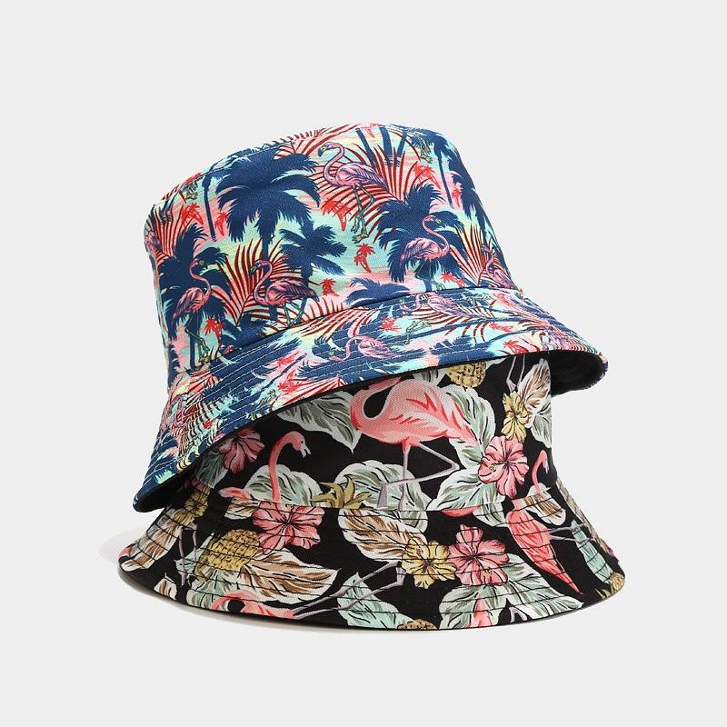 

Berets Luxury Panama Bucket Hat Men Women Summer Cap Flamingo Print Bob Hip Hop Gorros Fishing Fisherman HatBerets