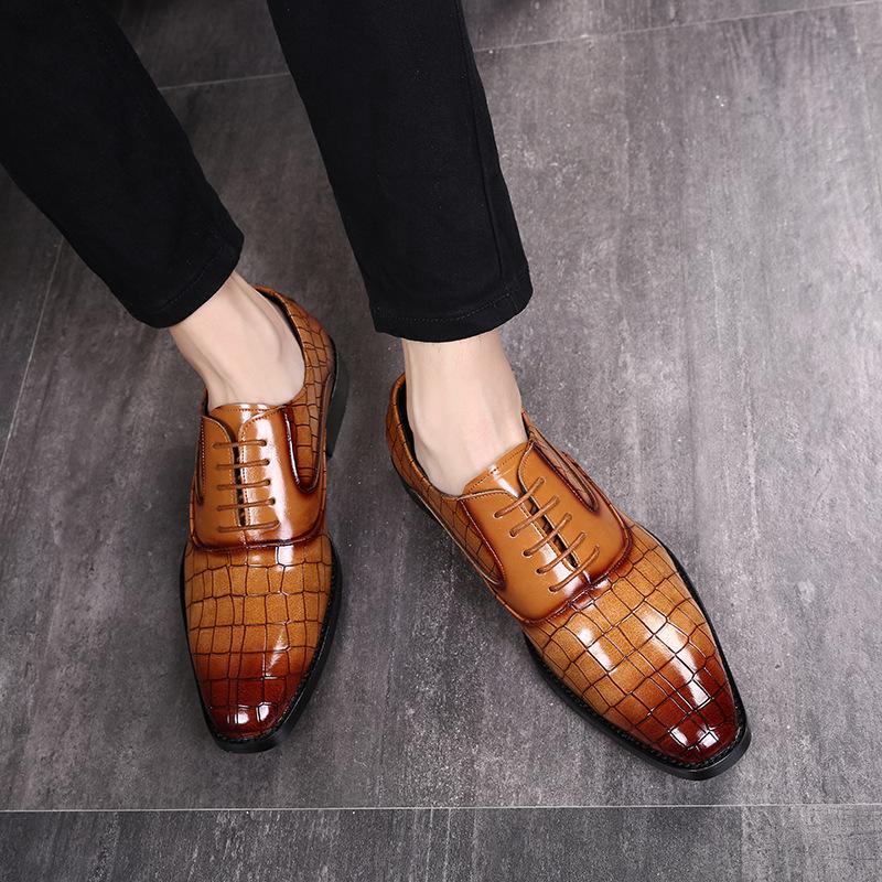 

Dress Shoes 2023 Italian Style Men Fashion Formal Leather Loafers Business Oxfords Work Wedding Brogue Shoe Designer, Black