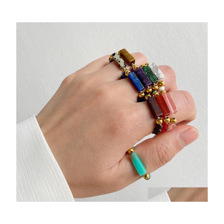 

Band Rings 4Mm Elastic Ring For Women Men Rec Natural Stone Chakras Beads Pink Crystal Quartz Bohemian Jewelr Sexyhanz Drop Delivery Dhayu